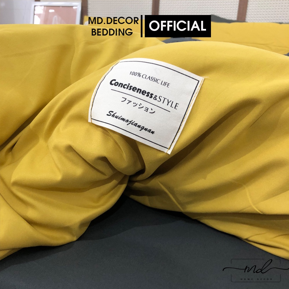 Bộ chăn ga gối Cotton TC MD.Decor Bedding trơn màu 4 món đủ size giường nệm HÀNG LOẠI 1