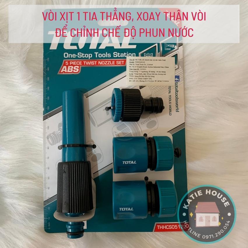 Vòi Xịt Tưới Cây Rửa Xe Đa Năng Total, Kèm Dây Và Khớp Nối Nhanh, Nhiều Chế Độ Xịt, Dây 5M 10M 15M 20M