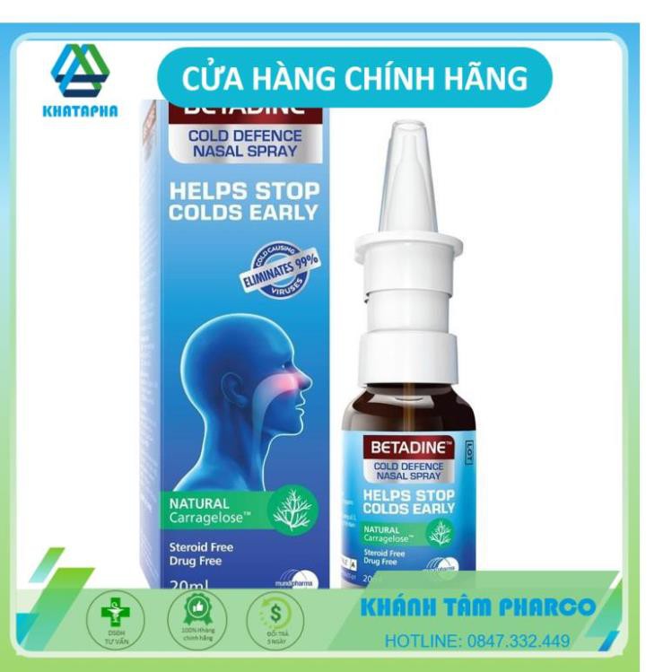 BETADINE Cold Defence Nasal Spray 20ml - Dung dịch xịt mũi ngừa cảm cúm | BigBuy360 - bigbuy360.vn