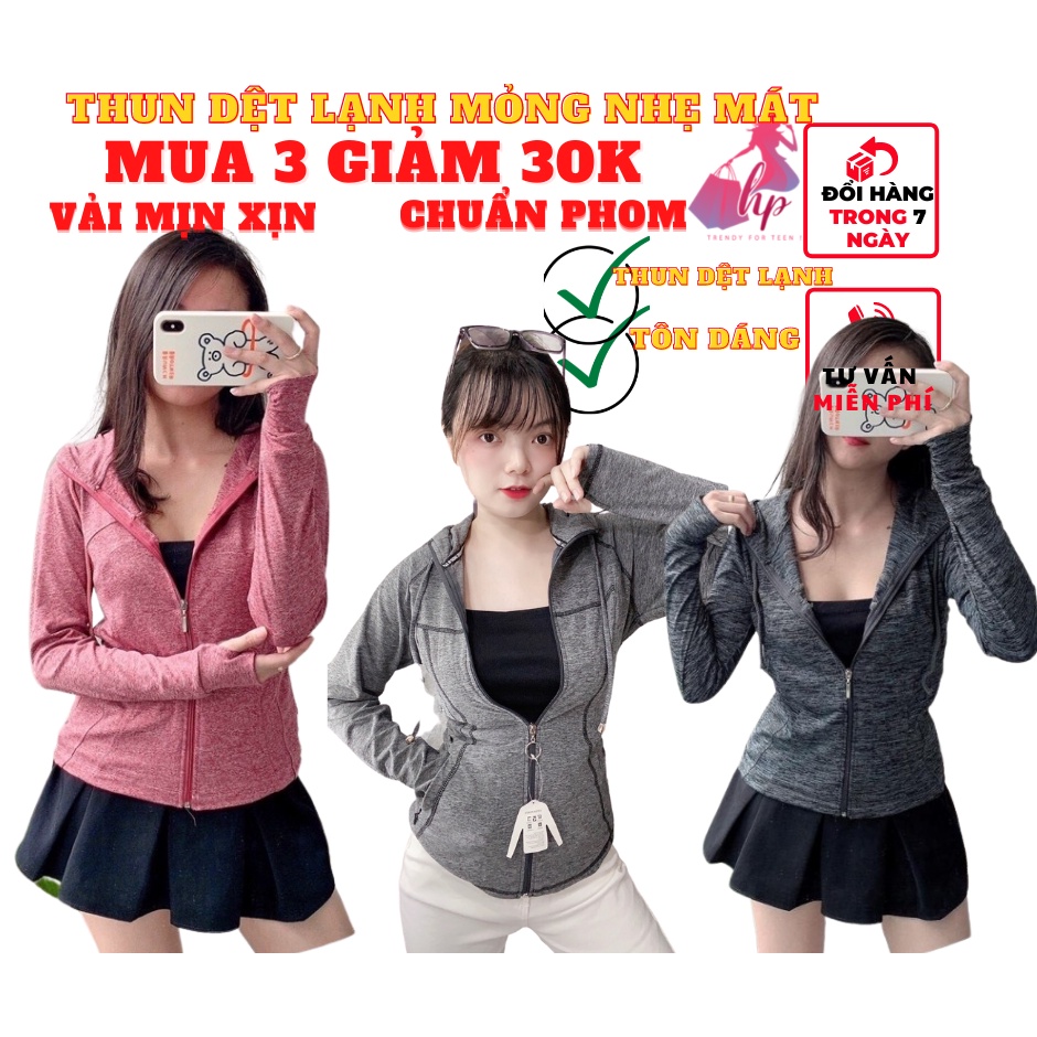 áo khoác thun nữ thể thao chống nắng ôm body form dài vải thun dệt lạnh mỏng nhẹ mát mùa hè rất hàn quốc thời trang
