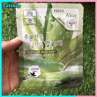 Mặt nạ chiết xuất nha đam 3W Clinic Fresh Aloe Mask Sheet Hàn Quốc - Cofshop