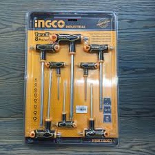 Bộ 8 chìa lục giác bông tay cầm chữ T Ingco HHKT8083