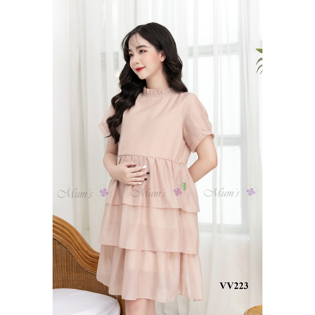 Đầm xinh Mum's shop VV223 sang chảnh, mặc đi tiệc, đi du lịch xinh miễn chê nha, mẹ bầu mặc thoải mái.