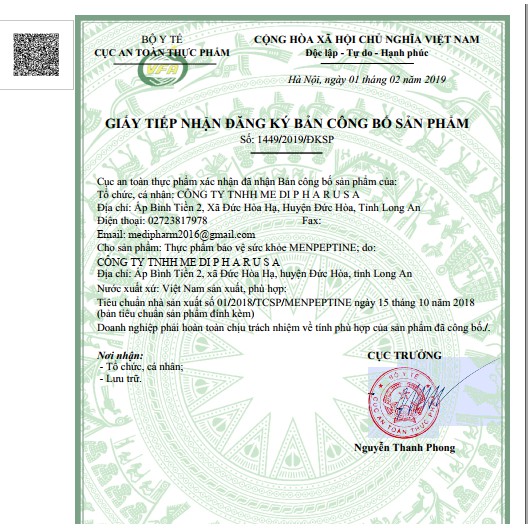 Men tiêu hóa Menpeptine - giảm đầy hơi, khó tiêu, kích thích ăn ngon