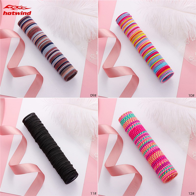 Set 50 dây thun cột tóc co giãn nhiều màu sắc cho phái nữ