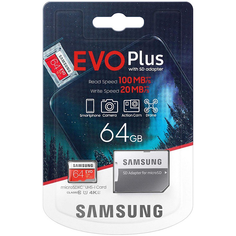 Thẻ nhớ microSD Samsung Evo Plus (Đọc 100MB/s, Ghi 60MB/s) NEW MODEL 2020! | BigBuy360 - bigbuy360.vn