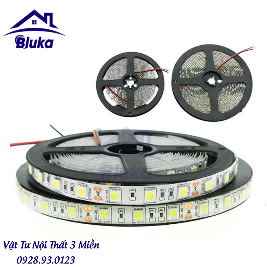 Đèn Led Dây Dán 12V Thanh Nhôm, Máng Nhôm Định Hình Trắng Trang Trí Siêu Sáng Không Chớp, Cuộn 5m/1cuon có keo 2 mặt ánh