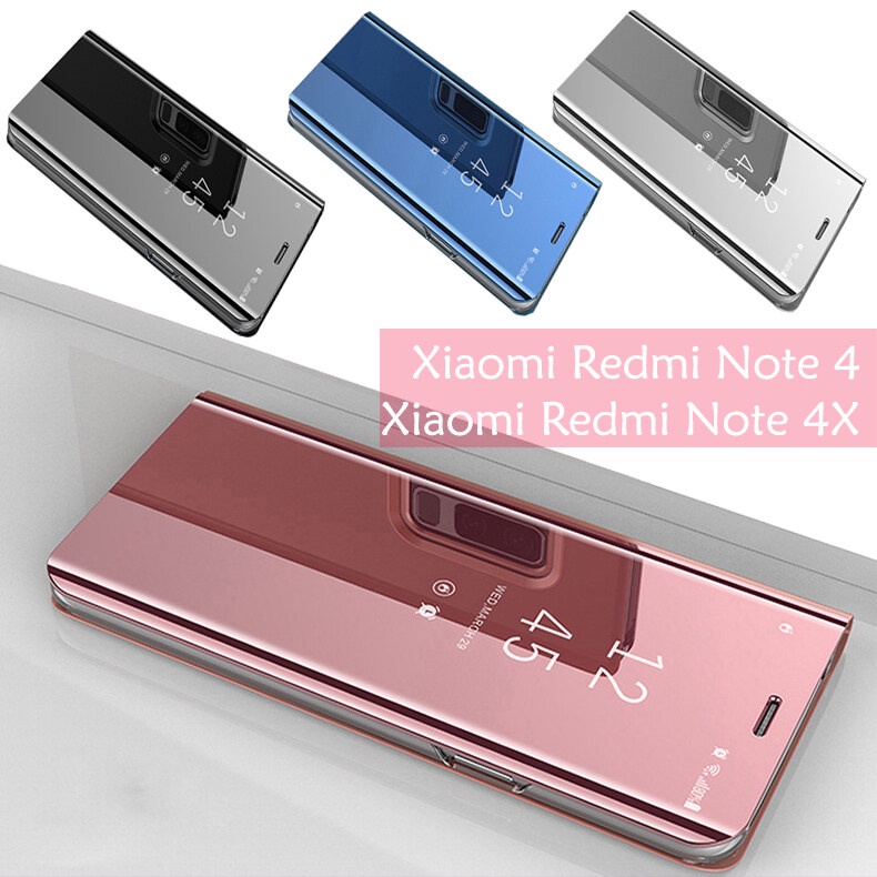 Carristo Xiaomi Redmi Note 4X / Redmi Note 4 delight mirror flip case cover stand pouch leather casing mobile phone housing xH6M