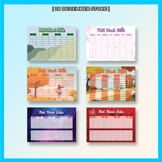 Thời khóa biểu size A6 (Decal dán được) họa tiết dễ thương