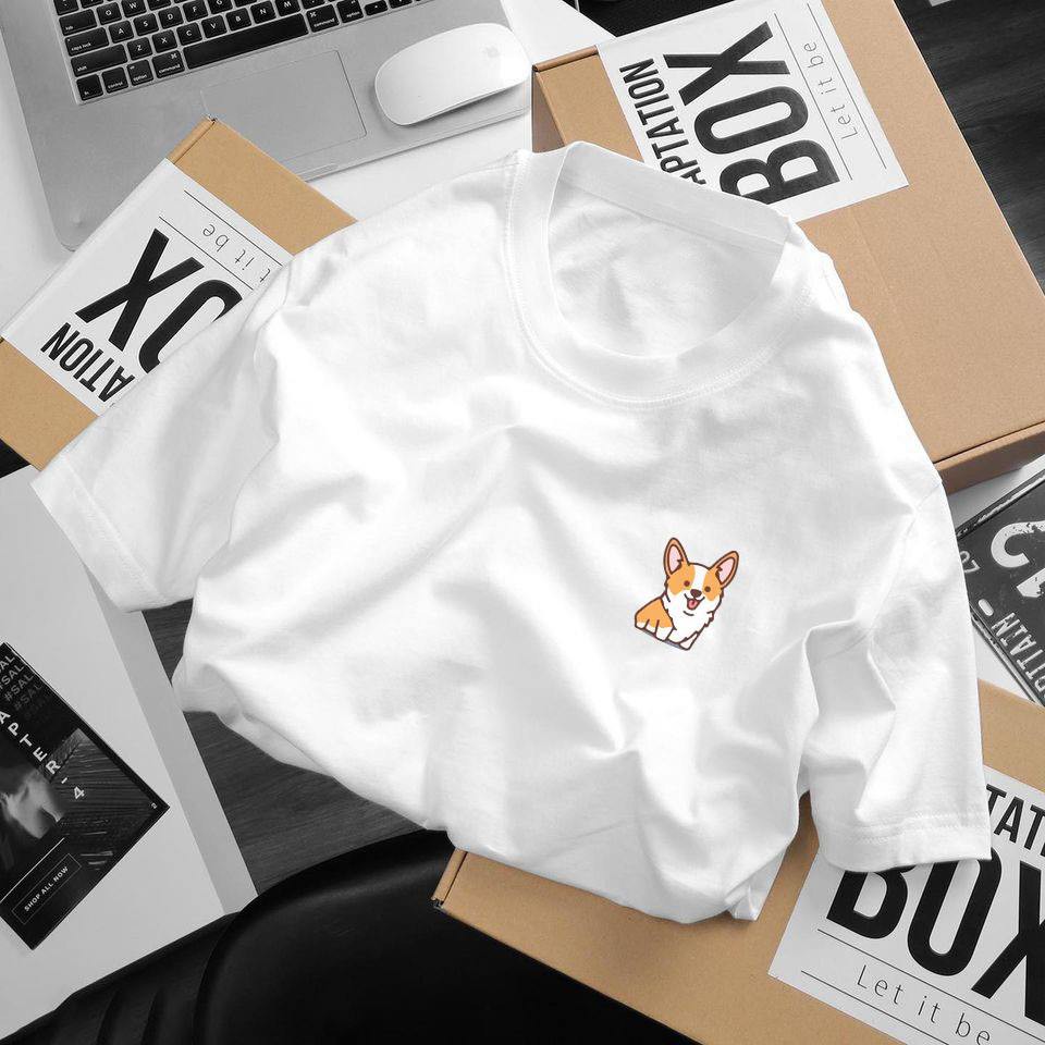 Áo thun nam nữ Tay Lỡ Form Rộng đẹp hình cún Corgy dễ thương chất cotton mã TN82 Tặng túi thơm | BigBuy360 - bigbuy360.vn