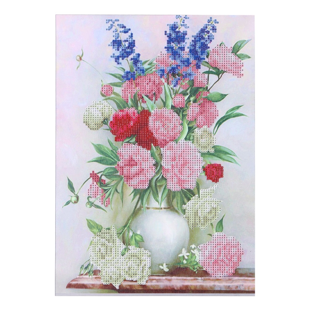 Bộ tranh đính đá 5D hình bình hoa DIY dành cho trang trí nhà cửa | BigBuy360 - bigbuy360.vn
