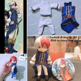 Ob11 - Set 28- trang phục cosplay Todoroki cho búp bê obitsu 11cm, ddf, nendoll, UFdoll, ymy