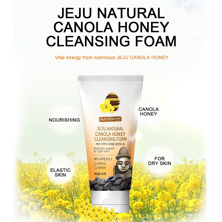 Sữa rửa mặt mật ong dưỡng ẩm da mịn màng và trắng hồng, phòng tránh và ngăn ngụn Welcos CANOLA HONEY cleansing foam 120g