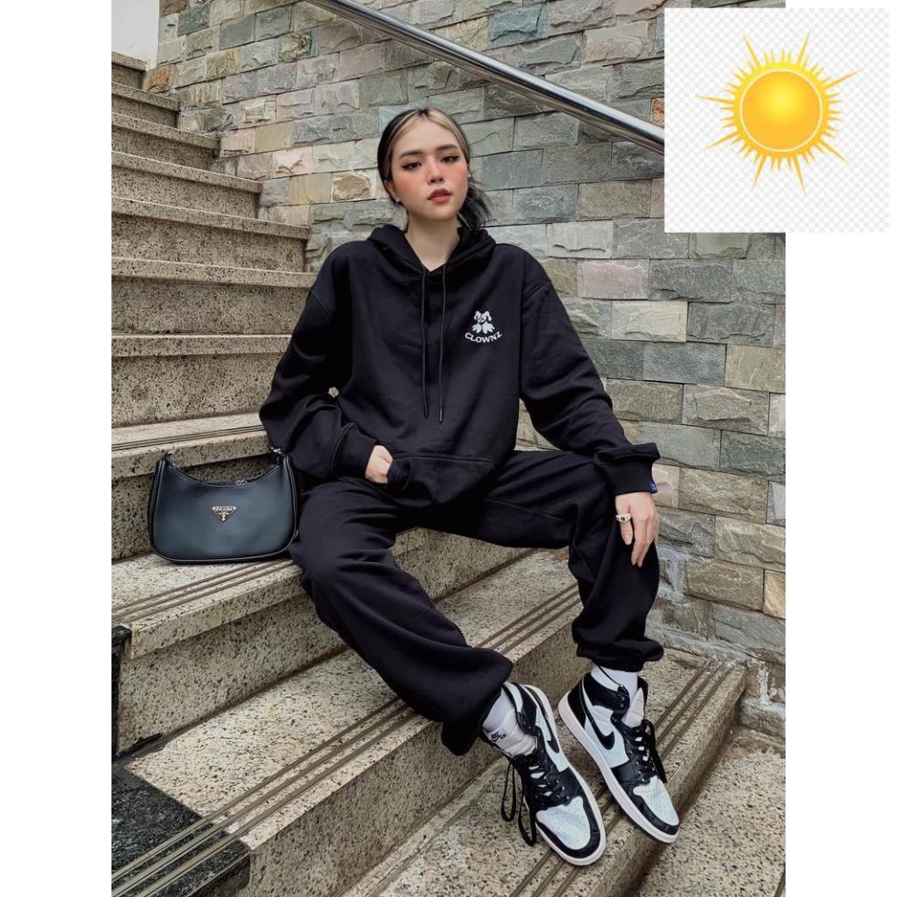Áo hoodie local brand Clownz Basic trơn, 3 màu, vải nỉ bông, unisex nam nữ, form rộng