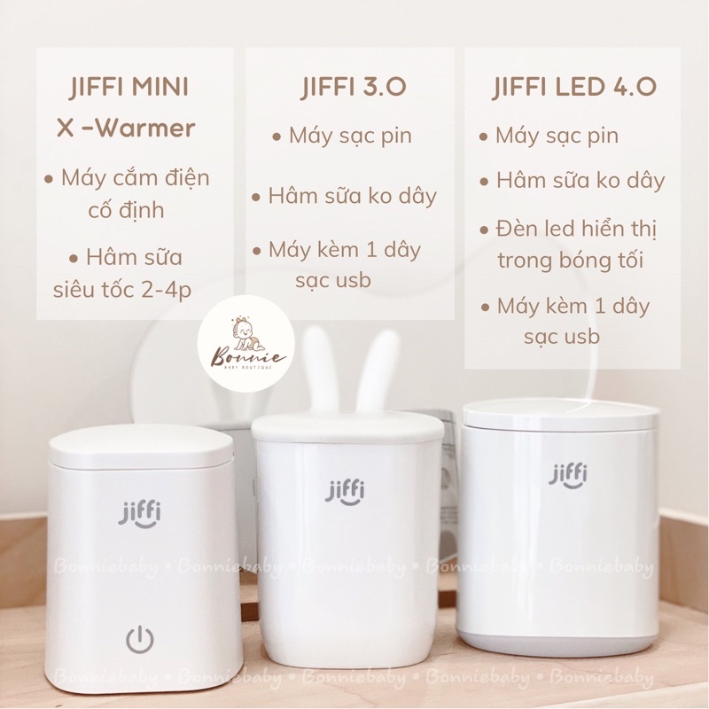 JIFFI Máy hâm sữa không dây cầm tay Jiffi bản 3.0 / JIFFI MINI WARMER-X 2021