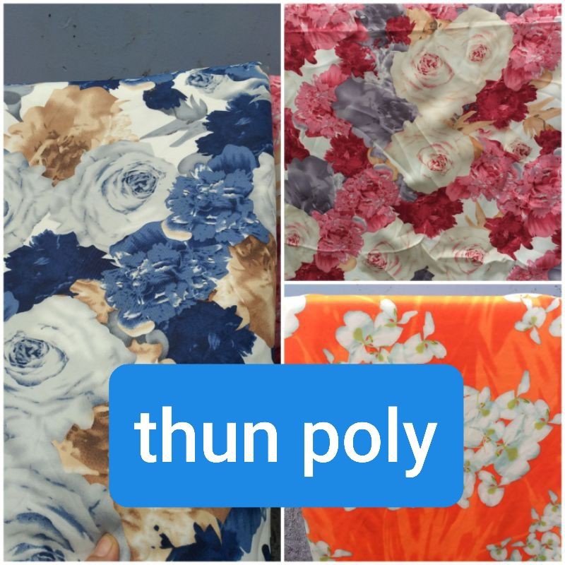 1m vải thun poly hoa 3D