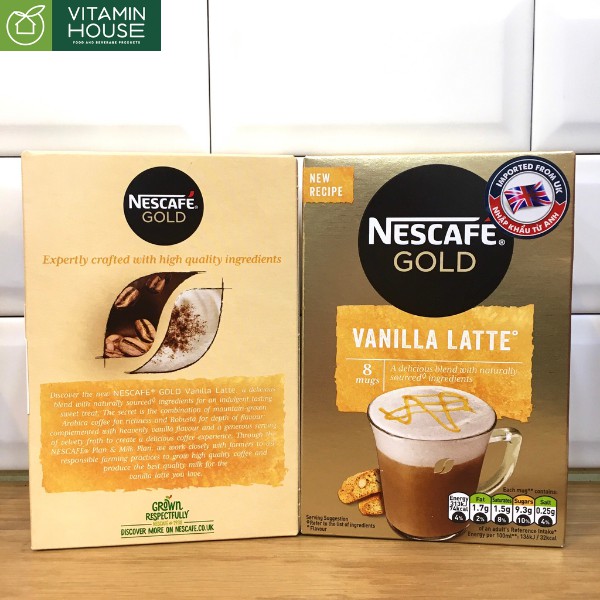 Nescafe Gold Cappuccino - Vanilla Latte UK 148g [Vitamin House]