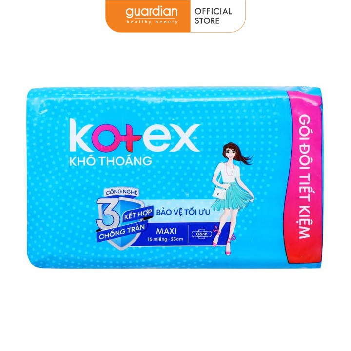 Băng Vệ Sinh Kotex Khô Thoáng Có Cánh 23cm (16 Miếng)