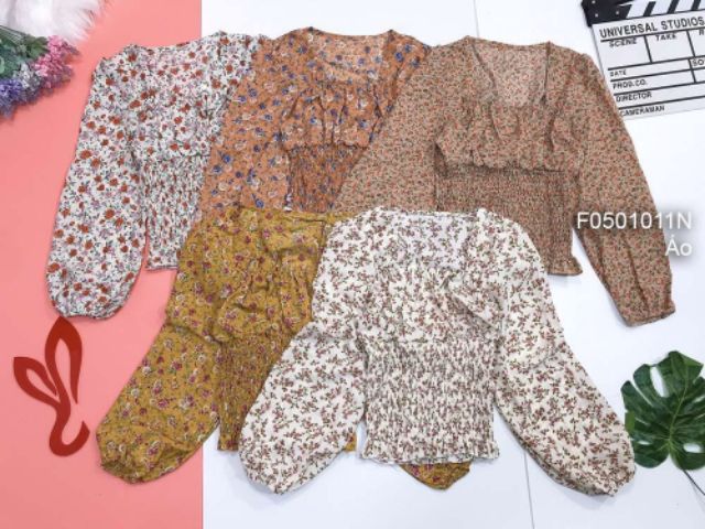 Áo hoa nhí cổ vuông