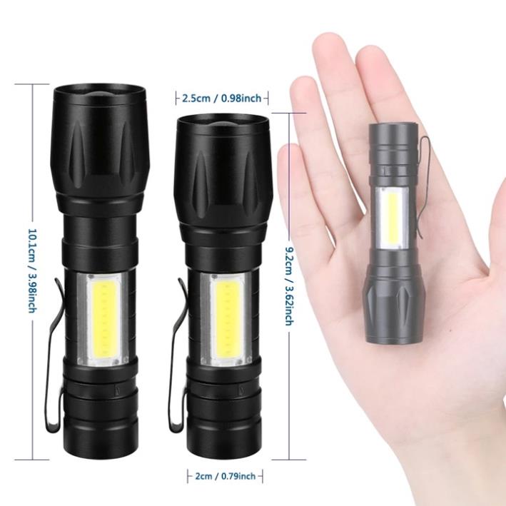 Đèn Pin T1 Mini POLICE 3 Chế Độ Siêu Sáng Có Zoom Kèm Dây Sạc Tiện Lợi