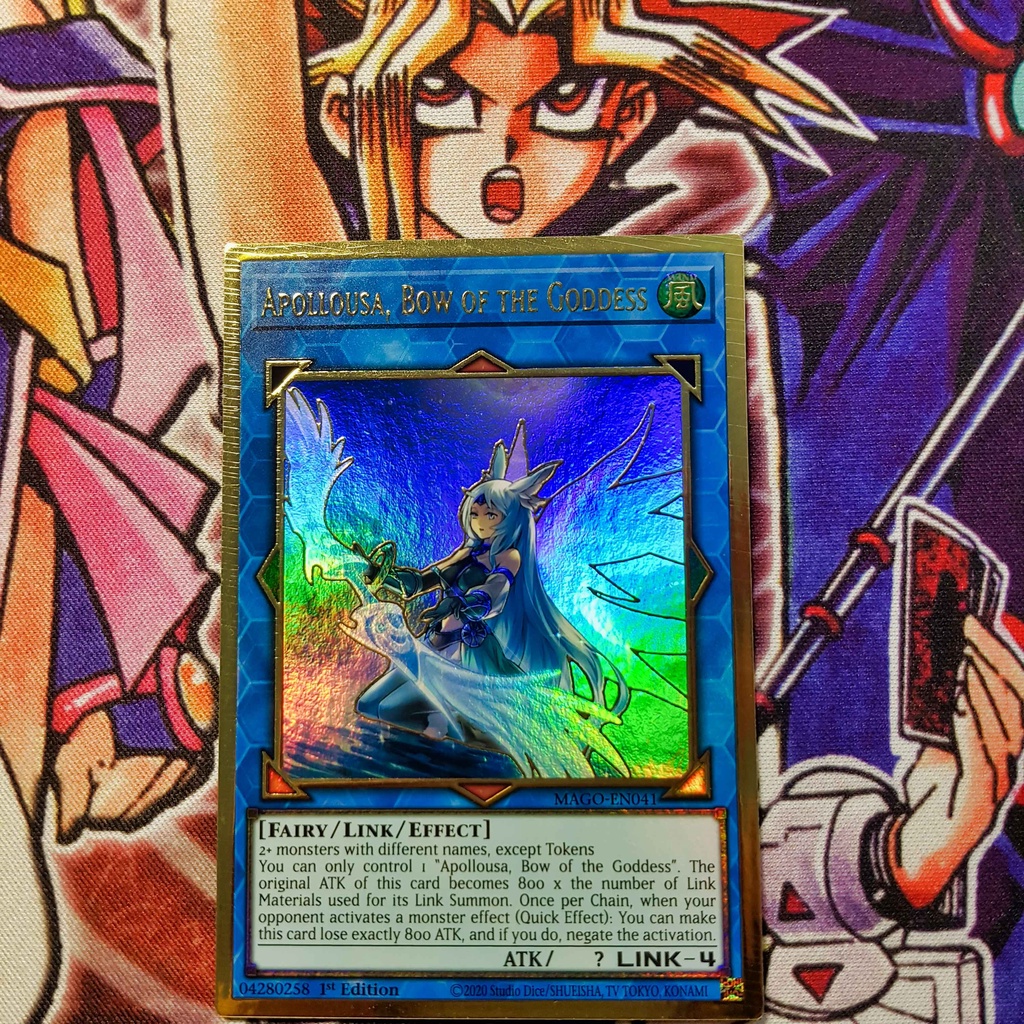 Thẻ bài Yugioh chính hãng | Apollousa, Bow of the Goddess | MAGO Premium Gold Rare