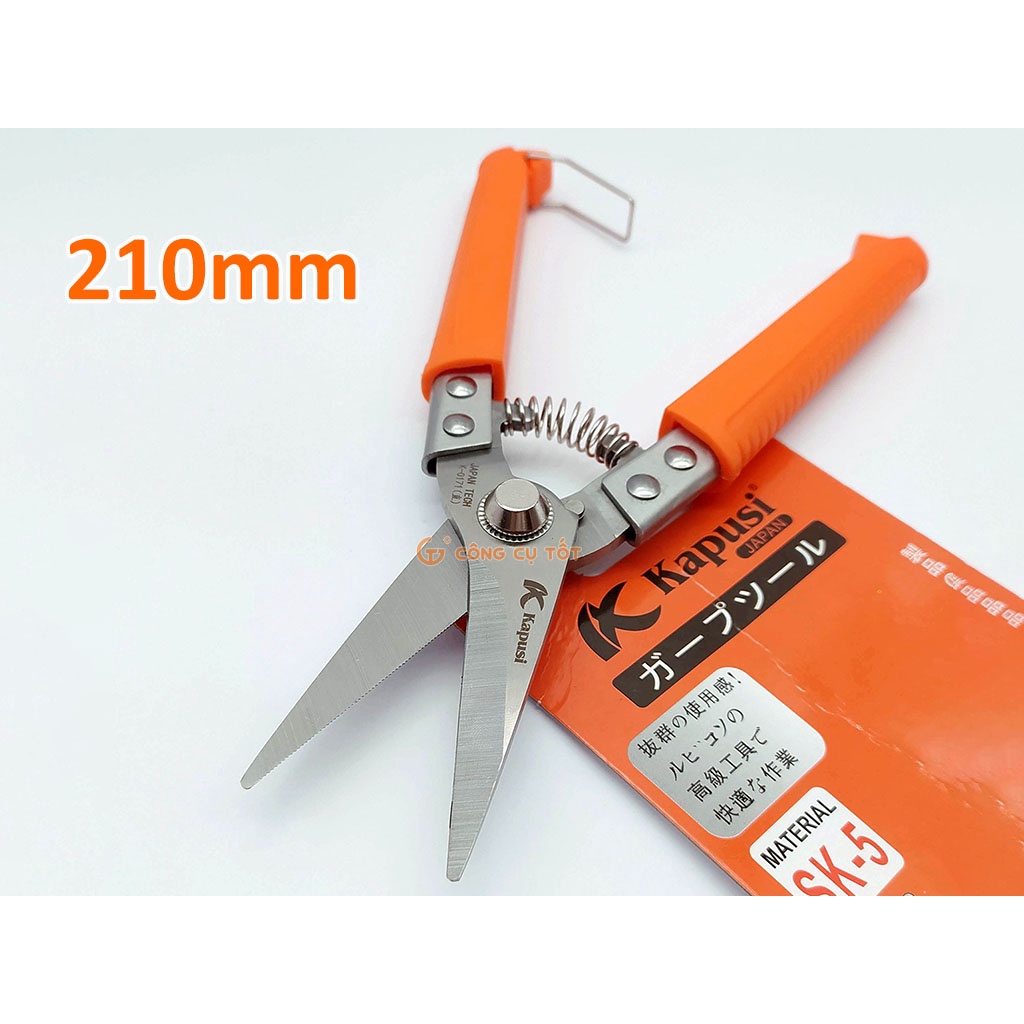 Kéo tỉa lá tỉa dăm 210mm lưỡi thép SK5 Kapusi