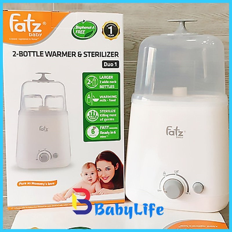 Máy hâm sữa hai bình cổ rộng Fatz baby Duo1