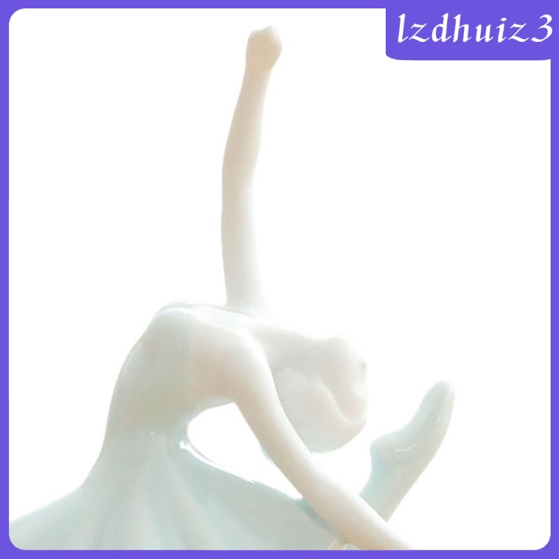 Tượng điêu khắc bằng gốm hình cô gái tập yoga tinh tế trang trí cho bàn làm việc văn phòng kệ tivi quà tặng bạn bè