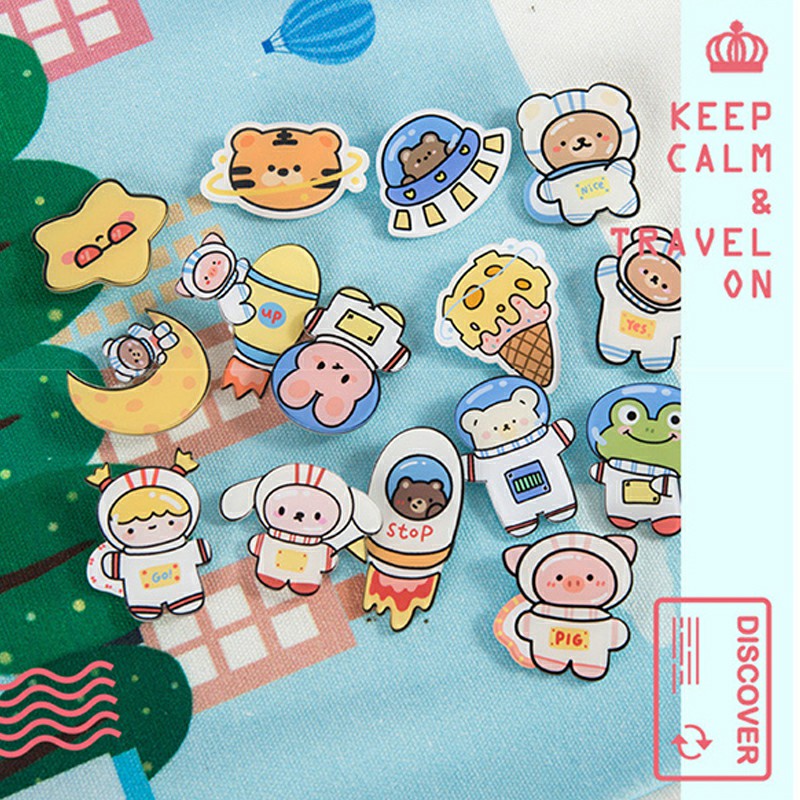 Trâm Cài Áo Hình Động Vật Hoạt Hình Dễ Thương Sáng Tạo Bằng Acrylic