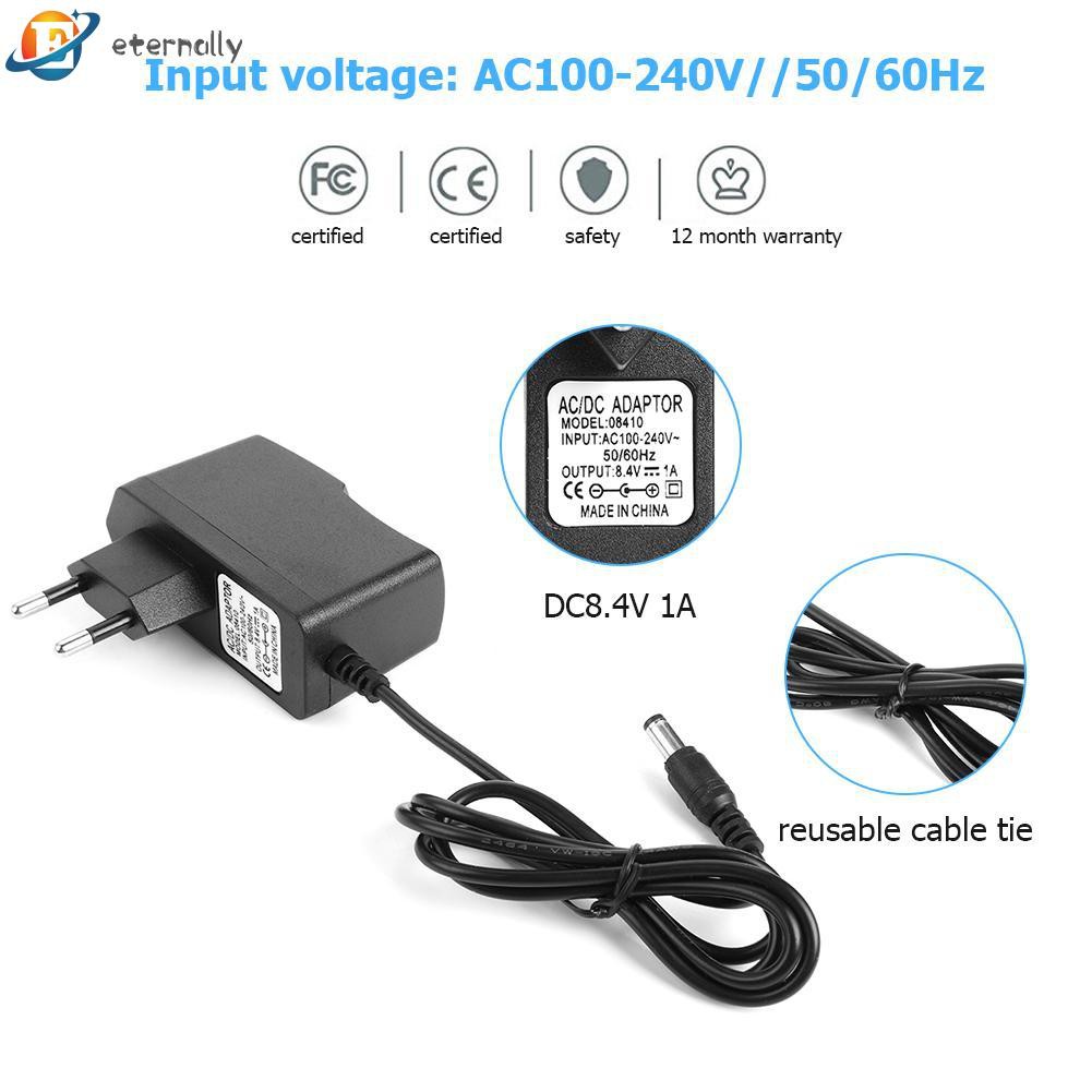 Bộ Sạc Pin Lithium 1.14 8.4v 1a 18650 Dc5.5Mm