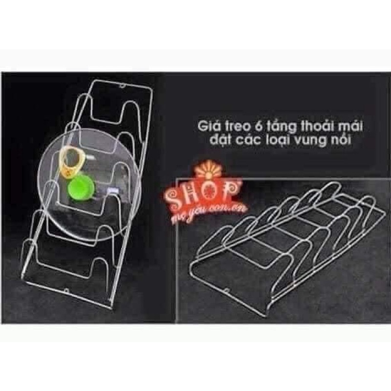 kệ giá inox treo nắp xoong nồi