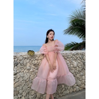ĐẦM VÁY TIÊU THƯ LOLITA CÔNG CHÚA TRỄ VAI TAY BỒNG HỒNG ĐI BIỂN DẠO PHỐ DỰ TIỆC DU LICH HÀNG QUẢNG CHÂU ms 8509