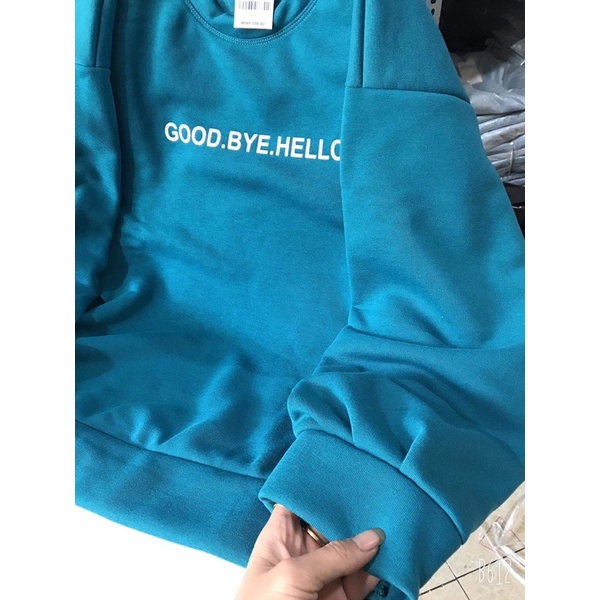 Áo nỉ xanh GOODBYE TC6