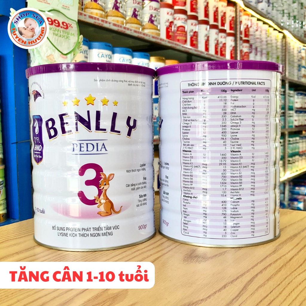 Sữa Benlly số 1,2,3,4 Hộp 900G - Bổ sung bột yến sào cao cấp