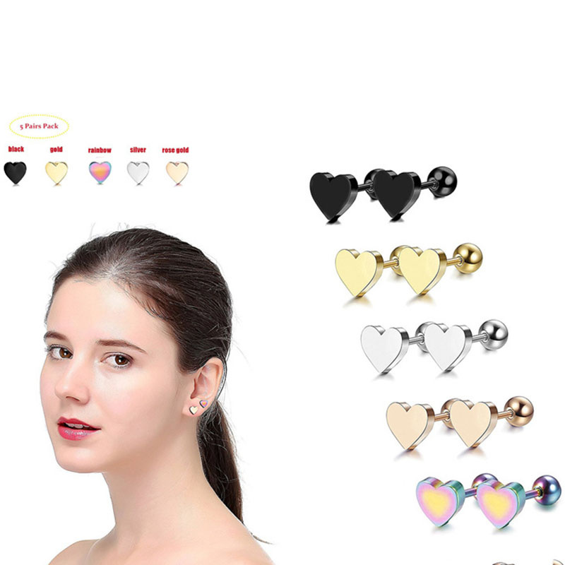 1 Pairs Khuyên Tai Hình Trái Tim Thời Trang Nữ Tính