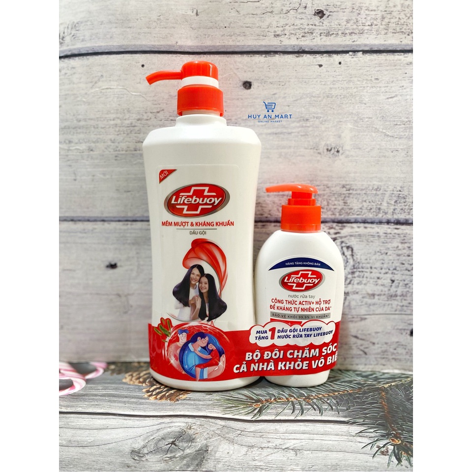 ⚡MUA 1 TẶNG 1⚡ Dầu gội Lifebuoy 640g tặng kèm chai nước rửa tay bảo vệ vượt trội 120g