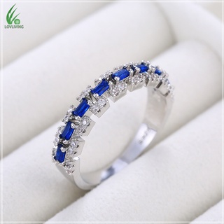 Nhẫn đính hôn đính đá zircon hình vuông sang trọng cho nữ
