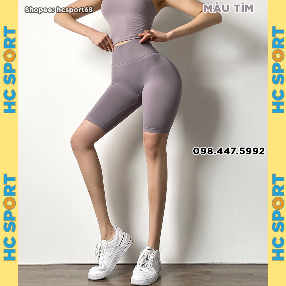 Quần tập gym nữ chun mông Mitao Girl QL09 dáng ngố lửng biker, lưng cao nâng mông tập yoga thể thao - HcSport68