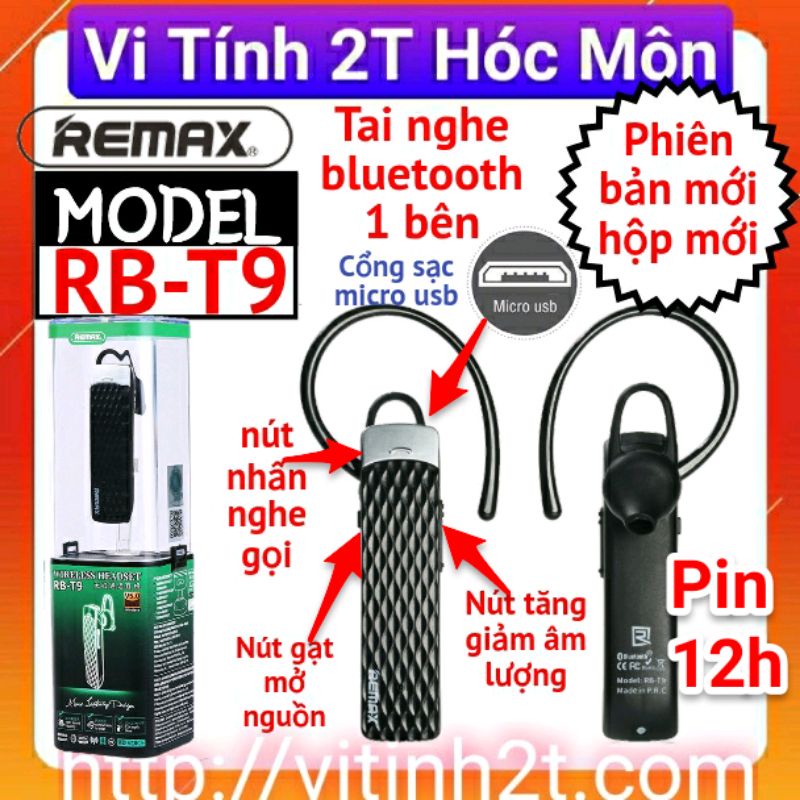 Tai nghe Bluetooth Remax RB - T9 nhỏ gọn, trang bị bộ lọc tiếng ồn