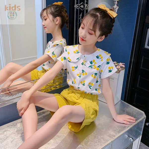 Bộ Đồ Thể Thao Mùa Hè Hai Món Phong Cách Châu Âu Thời Trang Mới Cho Bé Gái 3-5-8-10-12 Tuổi