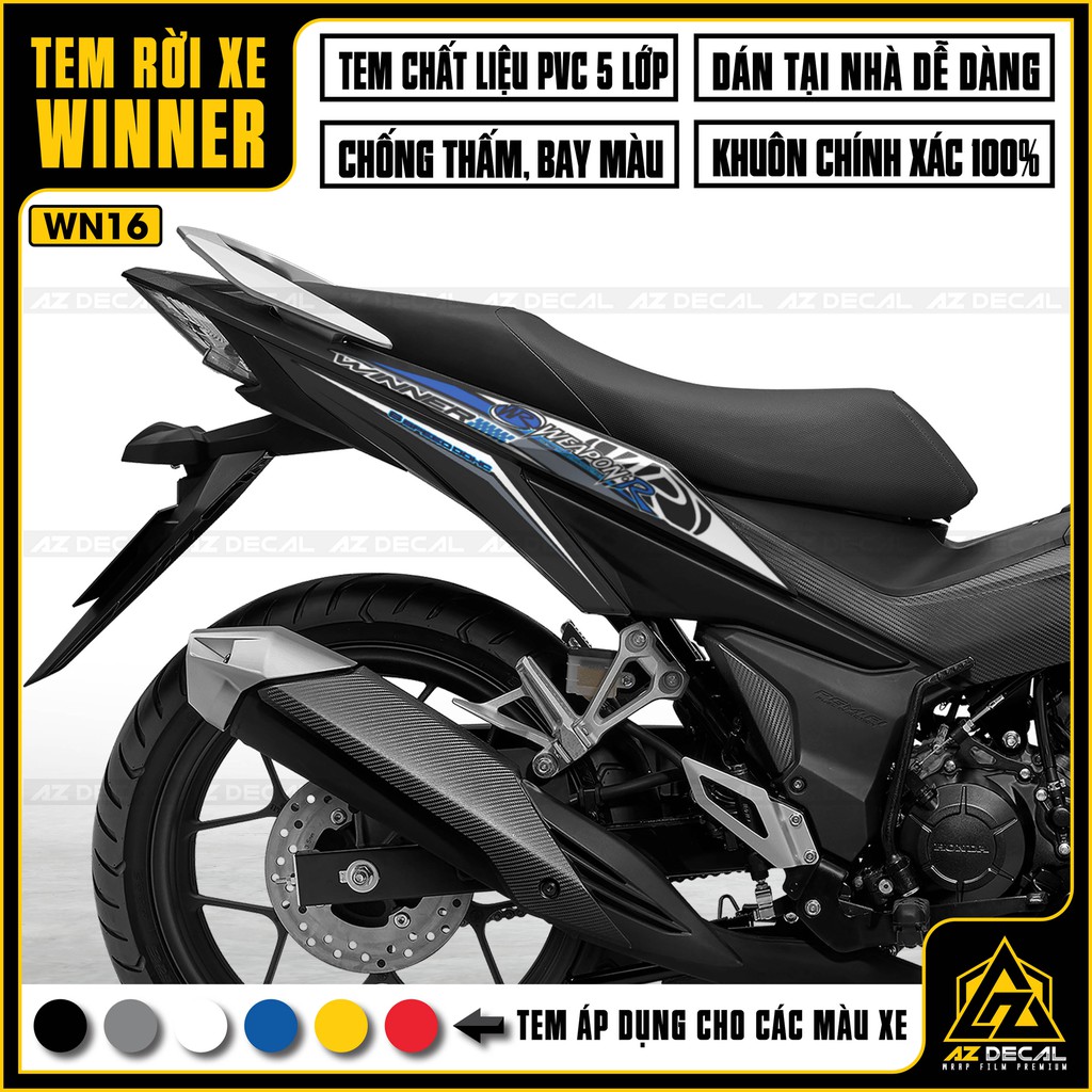 Tem Xe Winner 150 Mẫu Weapon R | WN16 | Decal PVC Chống Bay Màu, Chống Nước, Cắt Khuôn Sẵn Dễ Dán