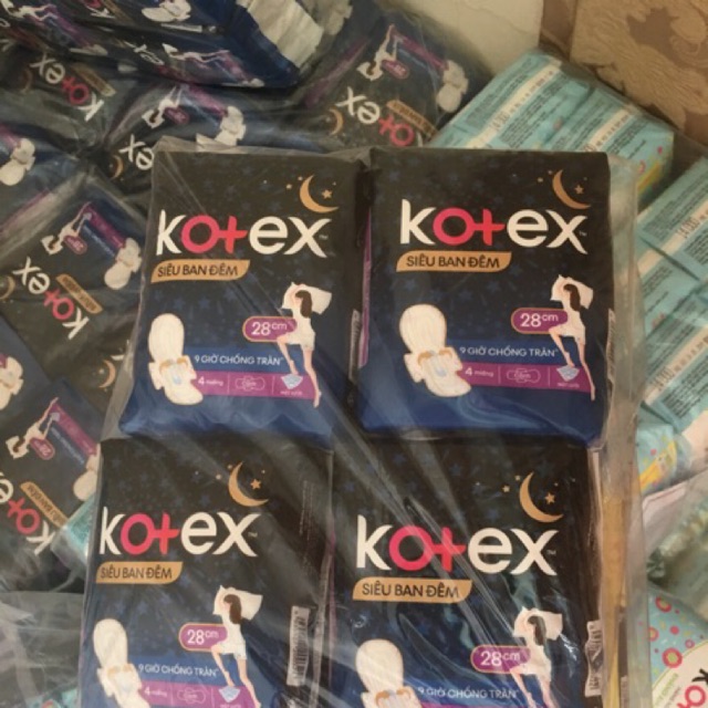 Combo 8 gói Băng vệ sinh Kotex ban đêm 28cm tặng