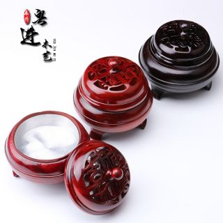 Lư xông trầm gỗ tặng kèm hồ lô & 2 vòng khoanh trầm 4h