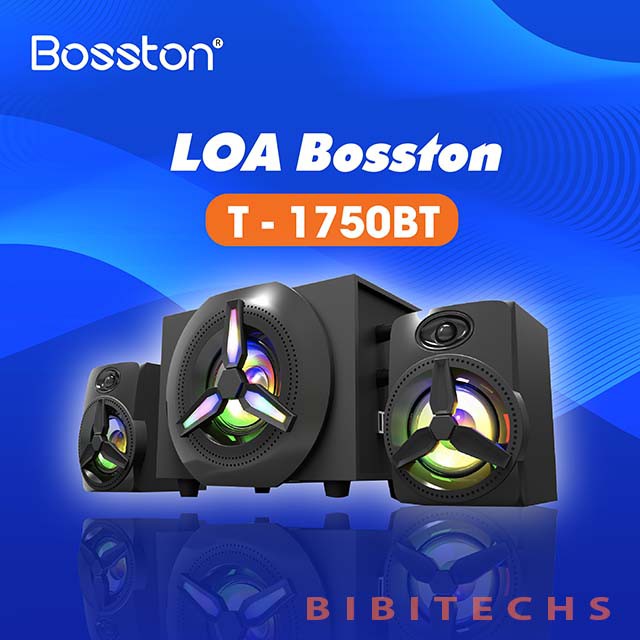 Loa vi tính bluetooth Bosston T1750 ❤️FREESHIP❤️ Hàng chính hãng, Led RGB, 2.1 BH 12 tháng - Bibitechs