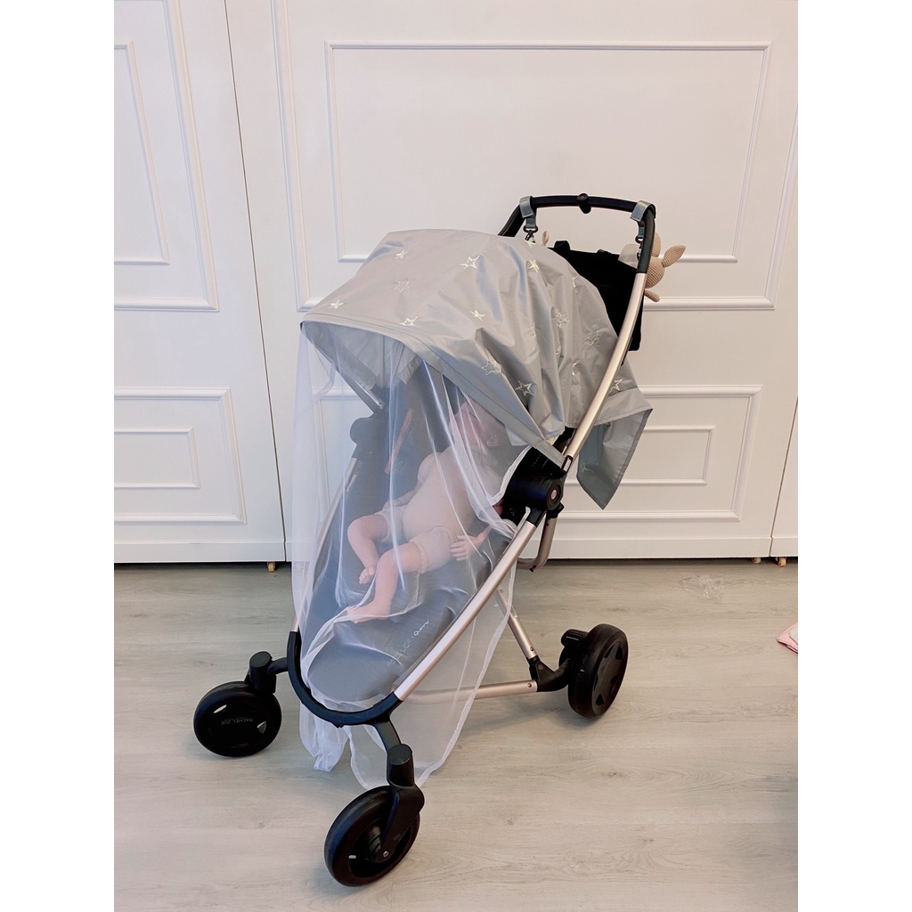 Màn che xe đẩy OME chống năng, chống côn trùng cho bé- họa tiết gấu và họa tiết ngôi sao [sishibaby]