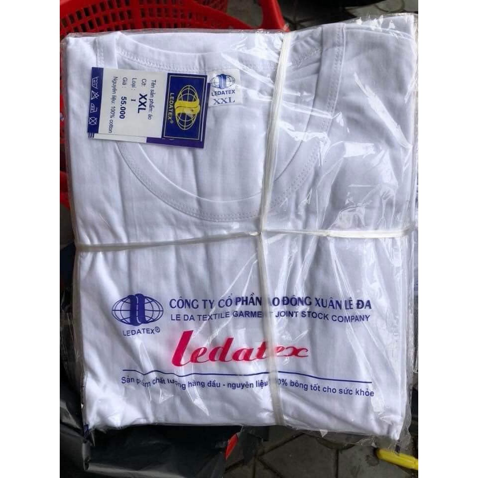 Áo lót nam có tay 100% cotton trắng LEDATEX siêu rẻ, siêu đẹp (giá bao bì 65k)