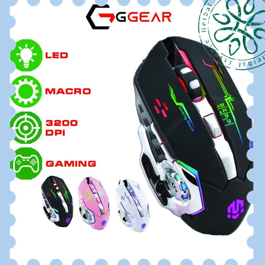 Chuột gaming máy tính có dây MG416 3200 dpi Macro LED đổi màu dành cho game thủ văn phòng học tập làm