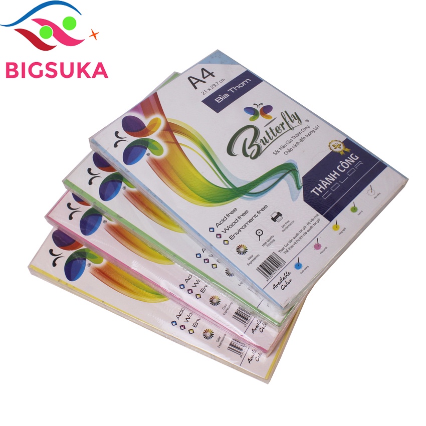 Bìa thơm A4 dày 180gsm xấp 100 tờ BIGSUKA