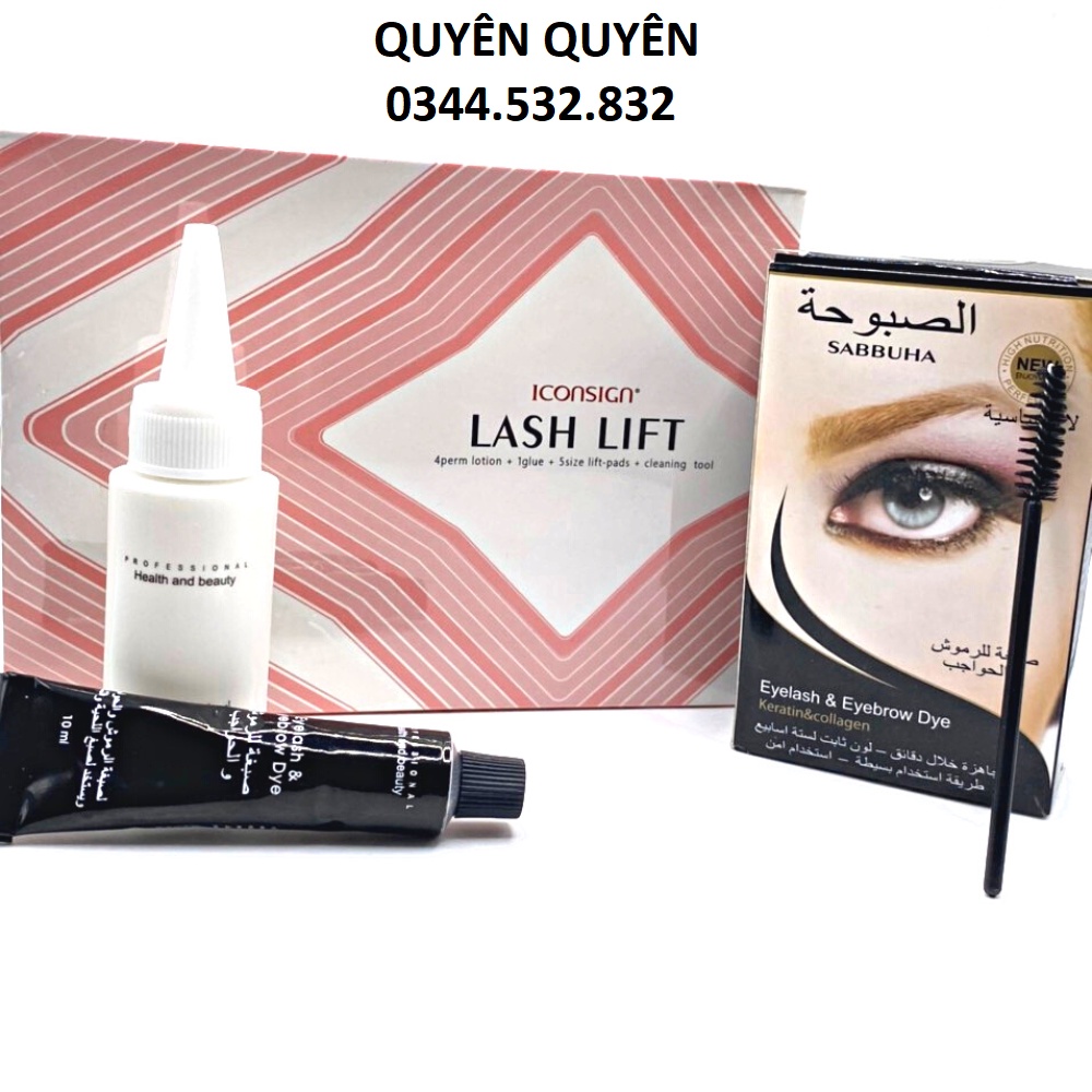 combo bộ uốn lash lift hông + phủ đen _dụng cụ nối mi_quyên quyên