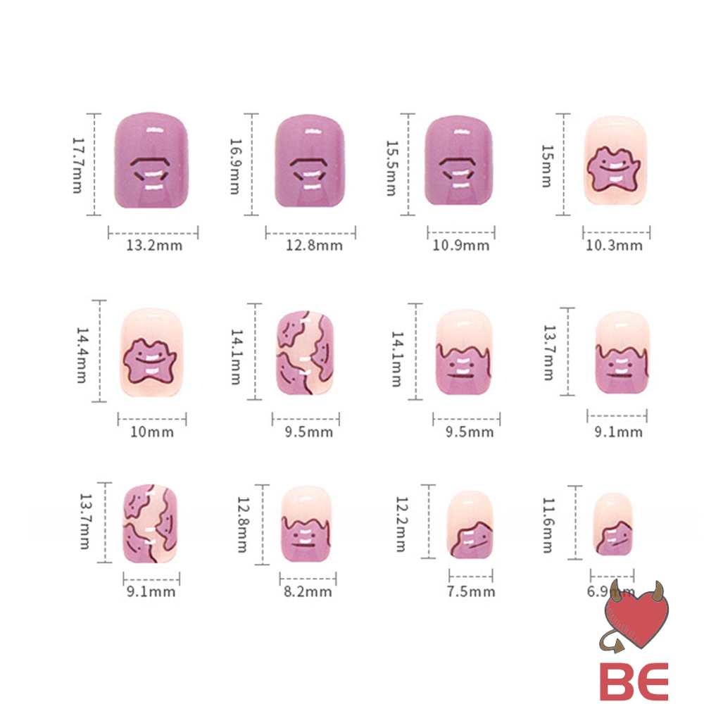 YADORNOS Set 24 móng tay giả YADORNOS trang trí dễ thương cho nữ